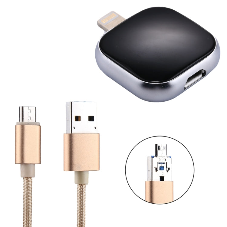 Unità flash flash multifunzione RQW-18S a 8 pin e 64 GB con cavo USB/da micro USB a micro USB, RQW-18S Black Unità flash flash multifunzione RQW-18S a 8 pin e 64 GB con cavo USB/da micro USB a micro USB, RQW-18S Black